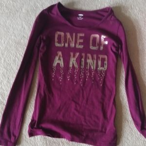 Children's purple sequenced long sleeve shirt XL